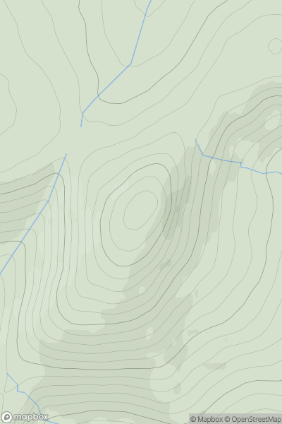 Thumbnail image for Glas Mheall Mor [Loch Ericht to Glen Tromie & Glen Garry] [NN680769] showing contour plot for surrounding peak